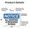 Signmission All Shipping And Receiving In Rear, 24 in W x Rectangle, Plastic OS-2PACK-NS-P-1824-L-15222 - alternate 3